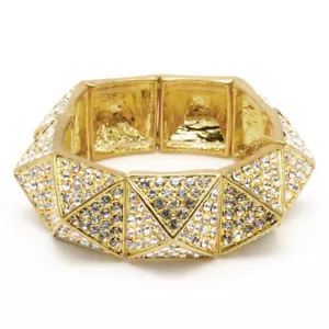 Amrita Singh Gold Crystal Kate Stretch Statement Bracelet BRC 39 NWT - Picture 1 of 2