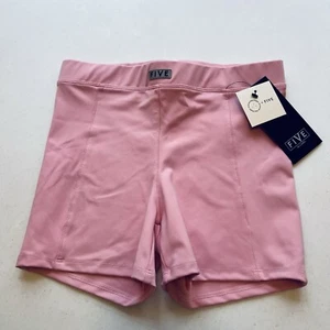 Pantalones Cortos de Motociclista Five the Label Dancewear Cintura Alta Mujeres Medianos Rosa X NUEVO - Imagen 1 de 4