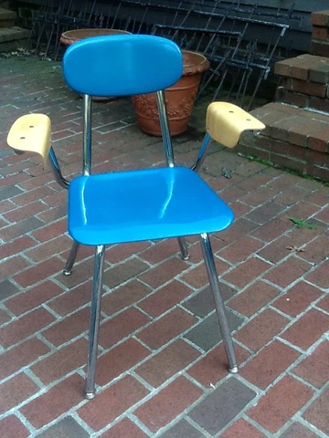 Vintage Mid Century Ivy League Co Chair With Arms - Melamine / Chrome -Very Good Cover