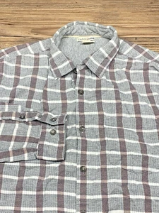 Carbon 2 Cobalt Shirt Men's Medium Gray Plaid Flannel Long Sleeve Button Front - Picture 1 of 6