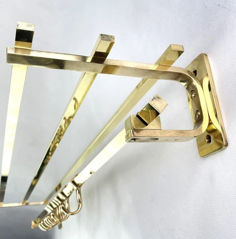 Art Deco Wardrobe Wall Coat Rack 1930er Years Brass Approx. 39 3/8in Cover