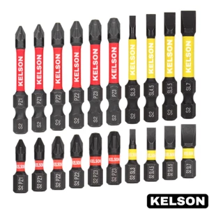 20 brocas de destornillador de impacto mixtas Pozi Slot 25/50 mm 1/4" KELSON - Imagen 1 de 3
