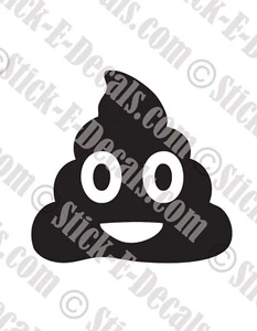 Happy Poop Emoticon Vinyl Decal Sticker - FREE USA SHIPPING - Picture 1 of 2