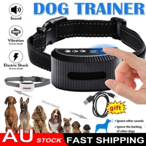 Dog Bark Collar-Compact Anti Barking Remote Stop Training sound-vibrate-shock AU - Picture 1 of 12