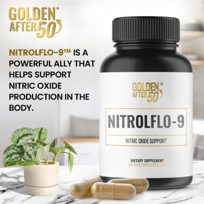 Golden After 50 NitrolFlo-9: Suplemento de óxido nítrico - Una botella Foto 1 de 4
