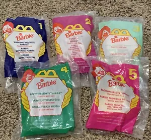 Sealed 1996 BARBIE McDonald's Happy Meal Toys COMPLETE SET OF 5 New  - Picture 1 of 11