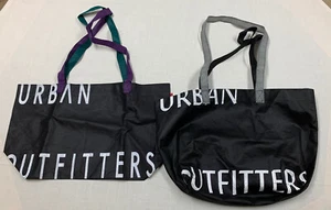 (2) Urban Outfitters Black Spellout Book Tote Shopper Bags 19" - Picture 1 of 4