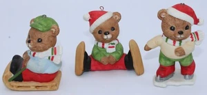 Homco~ Winter Bears~ Christmas Tree Ornaments (Set of 3) #5513 Home Interior - Picture 1 of 13