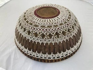 Vintage Antique? Balinese Lontar beaded ceremonial basket 10" x 3.5" beaded - Picture 1 of 12
