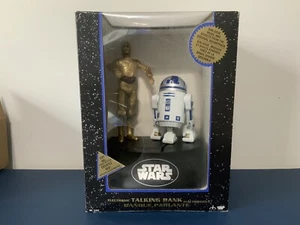 SELTENE französische/kanadische Version 1995 Star Wars elektronische sprechende Bank C3PO & R2D2 - Bild 1 von 6