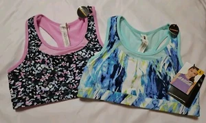 2 Avia Girls Reversible Sports Bras Size Large L 10-12 - Picture 1 of 4