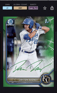 Dayton Dooney 1st 2022 Bowman Green Autograph Super Rare Topps Bunt [DIGITAL]