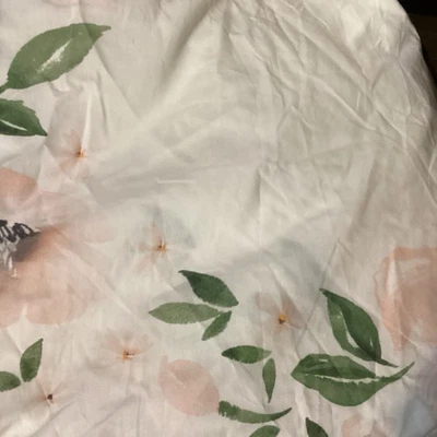 Pottery Barn Kids Pink Floral Garden  100% Cotton Crib Fitted Sheet - Image 1 of 4