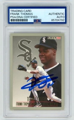Tarjeta de béisbol firmada por Frank Thomas 1994 Fleer Team Leaders #4 + PSA automático 04792 Foto 1 de 2
