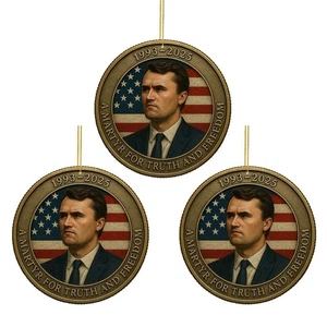 3x-Charlie Kirk Memorial Pendant -Truth&Freedom Tribute for Fan,Young Hero of Us - Picture 1 of 14