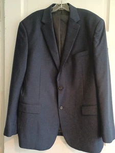 Jos A Bank Executive mens 44L blue black check wool blazer sportcoat jacket - Picture 1 of 14