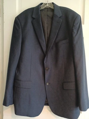 Jos A Bank Executive mens 44L blue black check wool blazer sportcoat jacket - Image 1 of 4