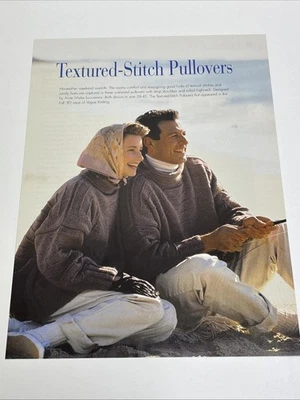 Textured Stitch Pullovers Adult Sizes Knitting Pattern Pages From Book - Image 1 of 4