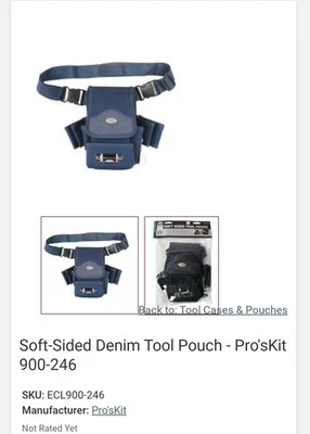 Pro'sKit 900-246 Soft-Sided Denim Tool Pouch, Fabric - Image 1 of 2