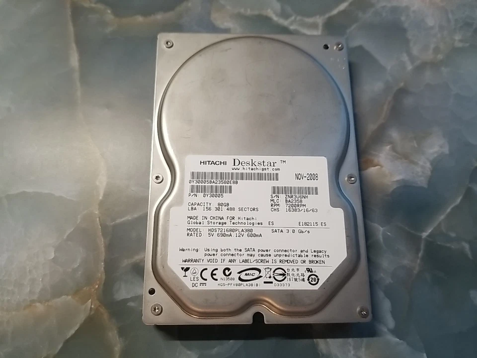 Hitachi Deskstar HDS721680PLA380 80GB 7200RPM SATA II 3.5" HDD - Image 1 of 3