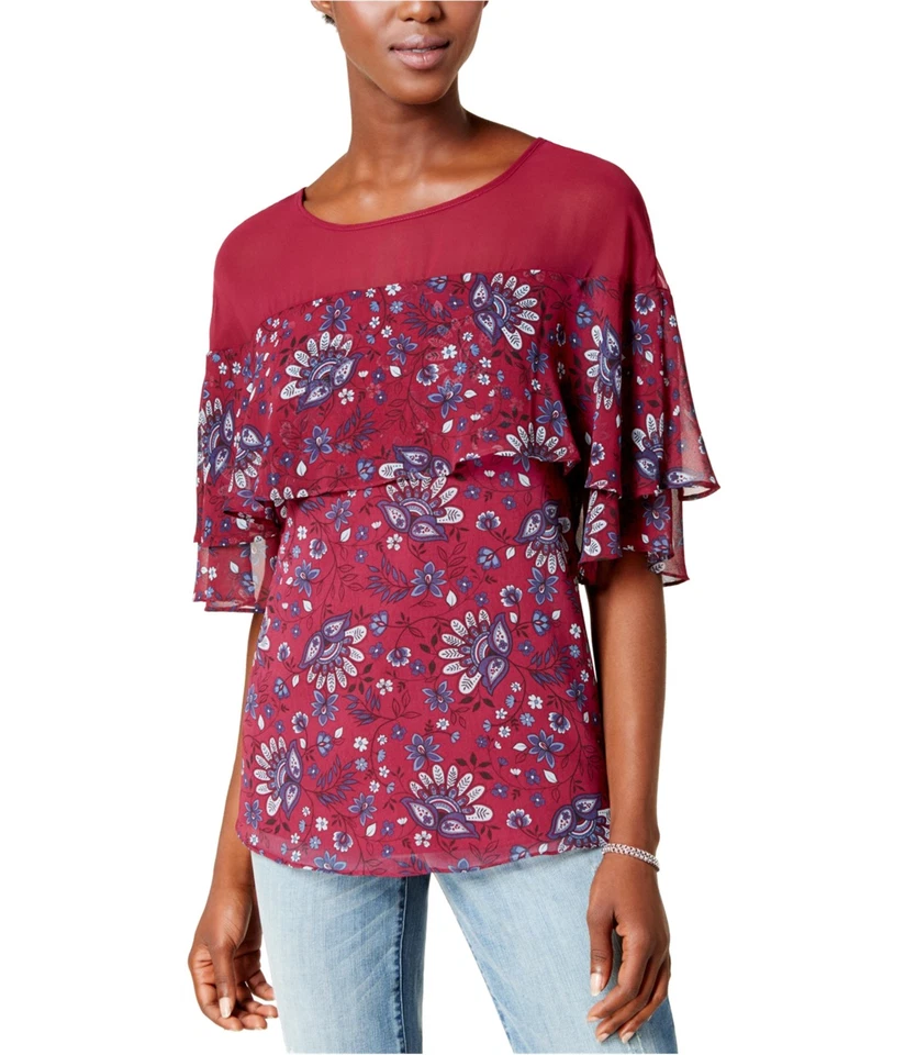 Blusa de punto con volantes Kensie para mujer Foto 1 de 1