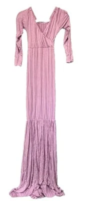 Lavender Maternity Gown Dress Photoshoot Off Shoulder Longsleeve Large New - Image 1 of 4