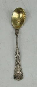 Cuchara sorbete Tiffany Wave Edge plata esterlina 5 1/4" estilo antiguo 0,6 Toz con mono - Imagen 1 de 2