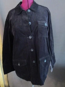 ERIKA BLACK CORDUROY BUTTON UP JACKET SZ 2X - Picture 1 of 4
