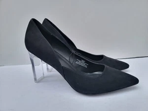 Marc NewYork Alexa schwarze spitz zulaufende Pumps durchsichtige Absätze Größe 11 - Bild 1 von 9