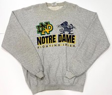 Vintage Notre Dame Fighting Irish 20/20 Sports Sweatshirt Men XL Gray Crew Neck
