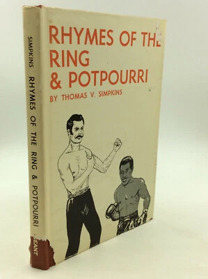 RHYMES OF THE RING AND POTPOURRI by Thomas V. Simpkins - 1972 - BOXING poetry Foto 1 de 4