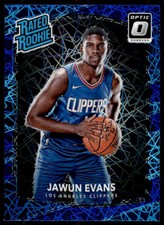 2017-18 Donruss Optic Jawun Evans Rookie Los Angeles Clippers #162 Blue Velocity