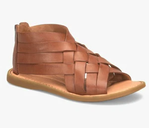 NUEVO EN CAJA Mujer Iwa Tejido Correa Cuero Sandalia Plana/Espalda con Cremallera EE. UU. 9/EUR 40.5 Marrón - Imagen 1 de 12