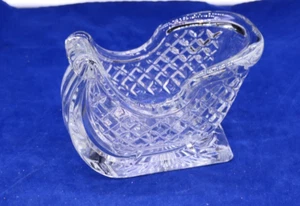 SANTA'S Lead Crystal CHRISTMAS SLEIGH Glass HOLIDAY Candy Dish - Picture 1 of 8