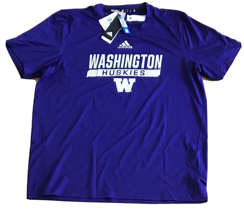 Washington Huskies NEW Adidas Men’s XL Aeroready Purple Training Tee Shirt NCAA Cover