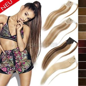 100% Real REMY Human Hair Clip In Pony Tail Hair Extension Wrap Around Ponytail - Picture 1 of 22