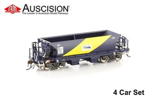 Auscision (NBH-8) Freight Rail Quarries, Blue/Yellow with FRQ Logos - 4 Car Pack - Picture 1 of 1