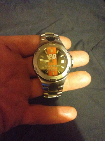 Tony Stewart #20  Official NASCAR Black Orange Wrist Watch Needs Battery Cover