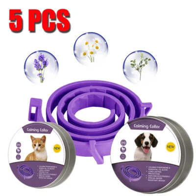 5 Pack Adjustable Anti-anxiety Calming Collar for Cats & Dogs 38cm 62cm AU - image 1 of 4