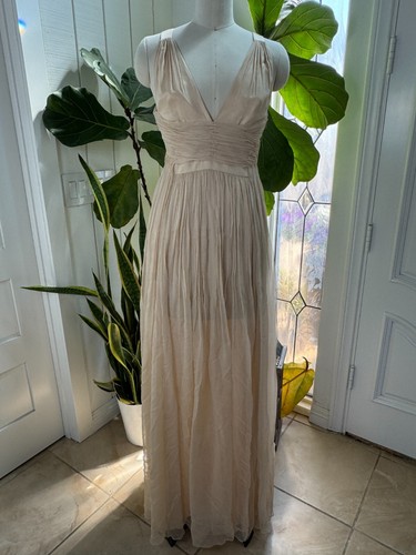 Gianni Versace Runway Abito Couture Seta Beige 42 8