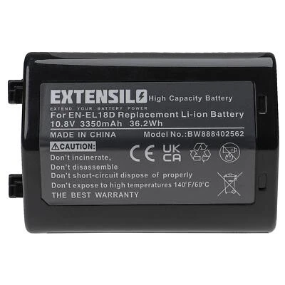 EXTENSILO Batteria per Nikon EN-EL18D 3350mAh 10,8V