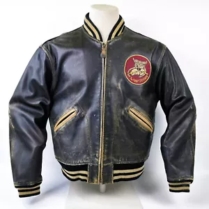 Chaqueta de cuero Chevignon The Funny talla XL (L) vintage años 90 Funny Dog - Imagen 1 de 11