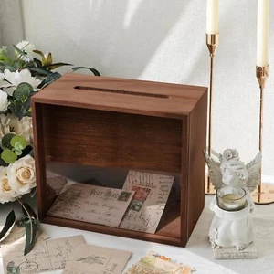 Wooden Wedding Card Box for Reception, Money Gift Card Box for Wedding, Card ... - Picture 1 of 7