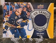 JACK EICHEL - Game Worn Relic - 2016-17 UD Series 1 'Game Jersey' #GJ-JE