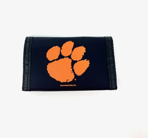 clemson tigers black nylon trifold wallet Cover