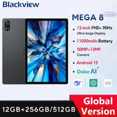 Blackview MEGA 8 Tablet 13'' FHD+ 90Hz Display 12GB+512GB 11000mAh Android 15 4G - Image 1 of 4