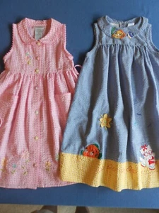 Vtg. BT Kids & Youngland Gingham Seersucker Dresses sz. 6X beach & floral - Picture 1 of 16