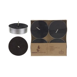 Mega Candles - Unscented Mega Tea Light Candles - Black, Set of 12 CGA061-BK - Picture 1 of 2