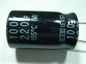 220uF 100V 105°C ESR=0,03 ELKO radial #19-481/2 - Picture 1 of 2