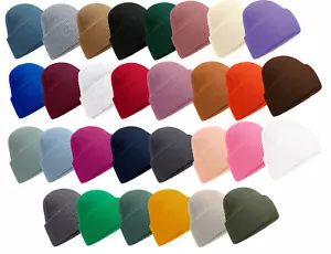 Beechfield Recycled Polyester Engineered Deep Cuffed Beanie Skit Hat - Picture 1 of 32
